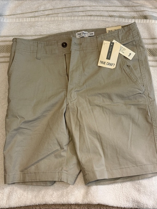True Craft Other - True Craft Men's Flat Front Khaki-Tan Shorts